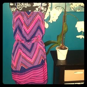 Express Pink and Purple Tribal Tube Top Dress